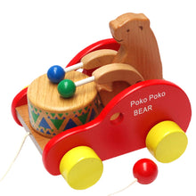 Load image into Gallery viewer, Toy Puzzle Musical Instruments Wooden Bear Drumming Car Toy
